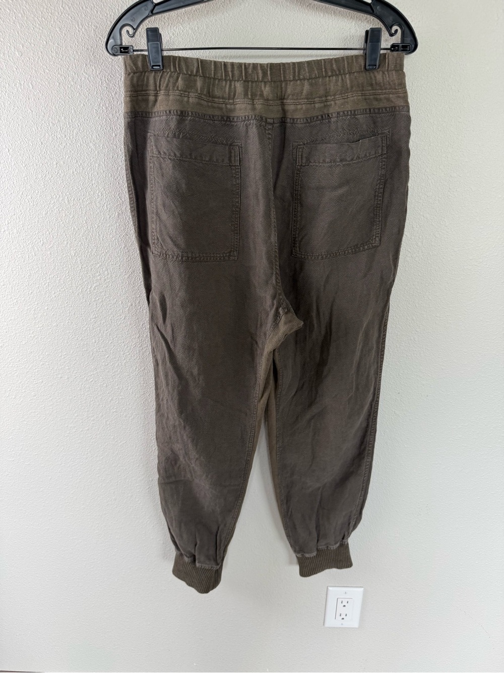 James Perse Relaxed Canvas Linen Blend Pants Joggers Army Green Brown - Picture 7 of 10